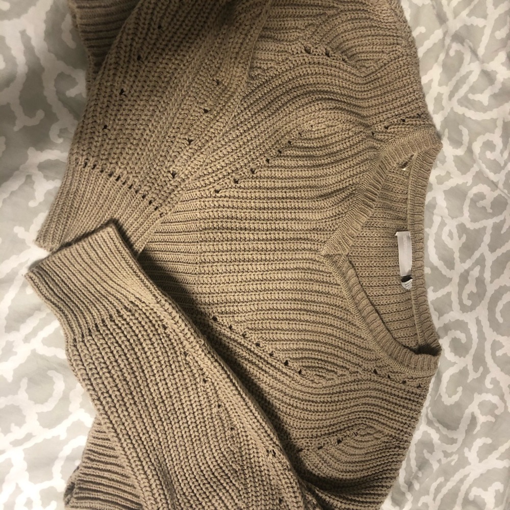Brown cropped knit sweater - Picture 2 of 2